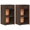 Tables de chevet 2pcs chêne marron 35x34x65cm bois d'ingénierie 