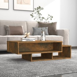 Table basse Chêne fumé 105x55x32 cm Bois d'ingénierie 