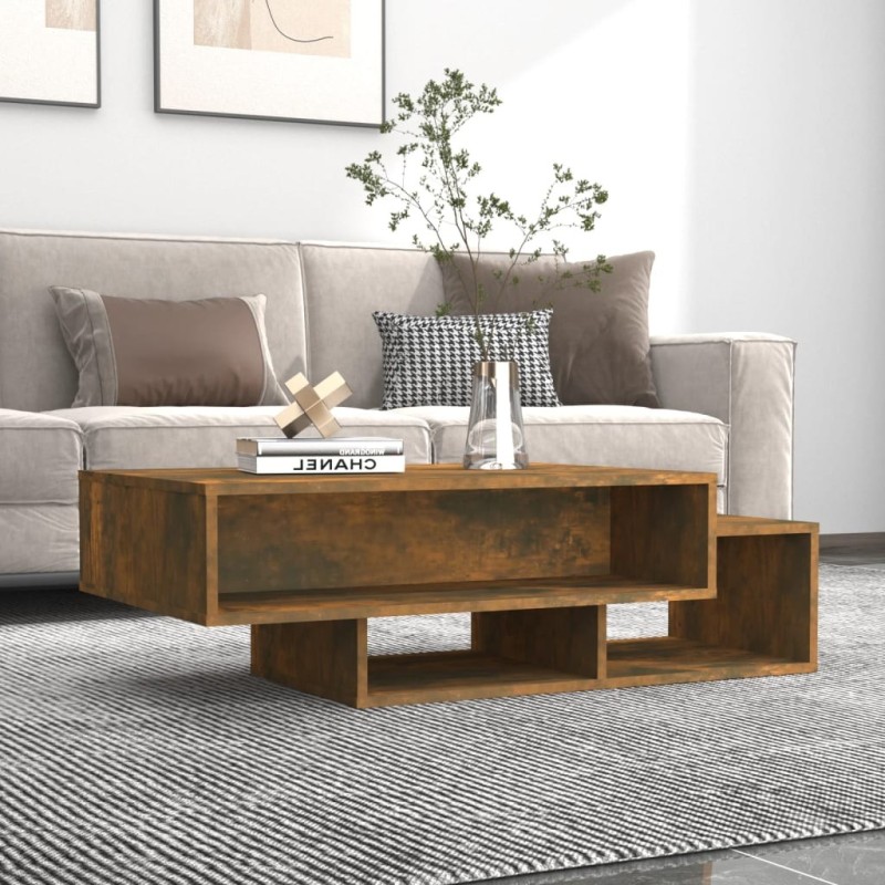 Table basse Chêne fumé 105x55x32 cm Bois d'ingénierie 