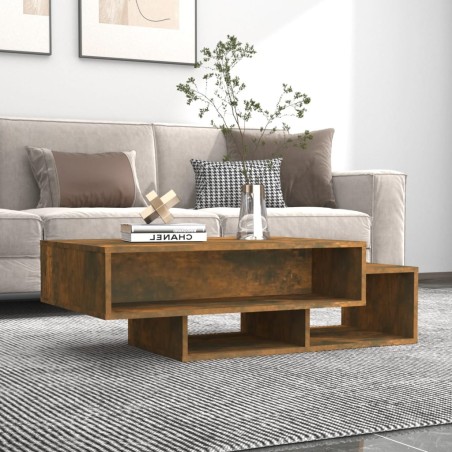 Table basse Chêne fumé 105x55x32 cm Bois d'ingénierie 
