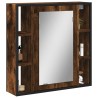 Armoire à miroir de salle de bain chêne fumé bois d’ingénierie 