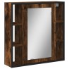 Armoire à miroir de salle de bain chêne fumé bois d’ingénierie 