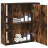 Armoire à miroir de salle de bain chêne fumé bois d’ingénierie 