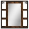 Armoire à miroir de salle de bain chêne fumé bois d’ingénierie 