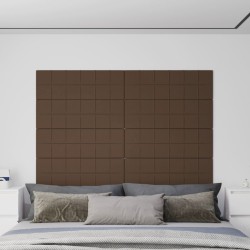 Panneaux muraux 12 pcs Marron 90x30 cm Tissu 3,24 m² 
