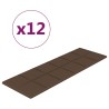 Panneaux muraux 12 pcs Marron 90x30 cm Tissu 3,24 m² 