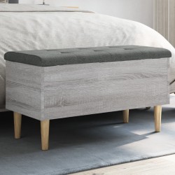 Banc de rangement sonoma gris 82x42x46 cm bois d'ingénierie 