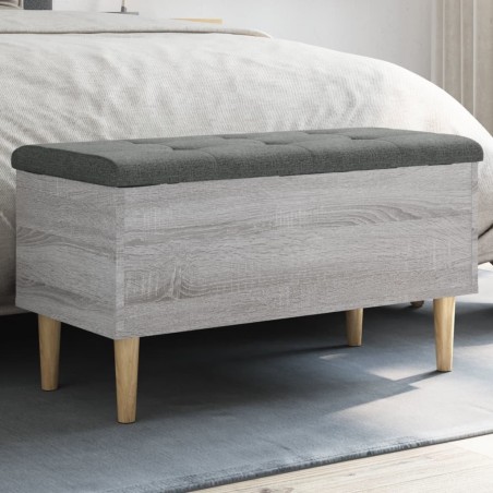 Banc de rangement sonoma gris 82x42x46 cm bois d'ingénierie 