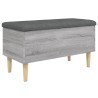 Banc de rangement sonoma gris 82x42x46 cm bois d'ingénierie 