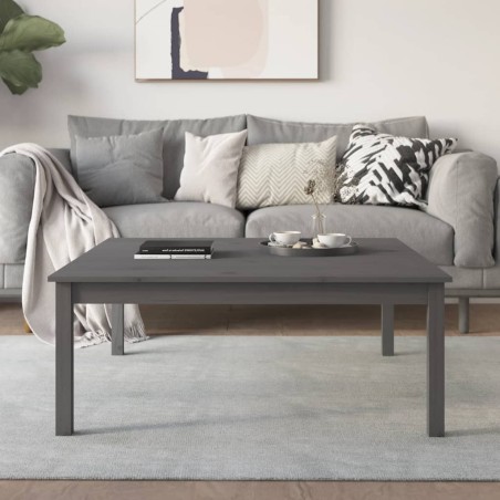 Table basse Gris 100x100x40 cm Bois massif de pin 