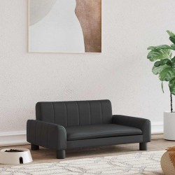 Lit pour chien noir 70x45x30 cm similicuir 