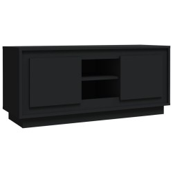 Meuble TV noir 102x35x45 cm bois d'ingénierie 