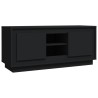 Meuble TV noir 102x35x45 cm bois d'ingénierie 