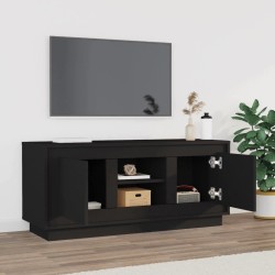 Meuble TV noir 102x35x45 cm bois d'ingénierie 