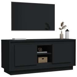 Meuble TV noir 102x35x45 cm bois d'ingénierie 