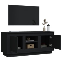 Meuble TV noir 102x35x45 cm bois d'ingénierie 