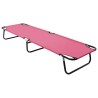 Chaise longue pliable acier rose 