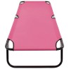 Chaise longue pliable acier rose 