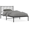 Cadre de lit métal sans matelas avec tête de lit noir 100x200cm 