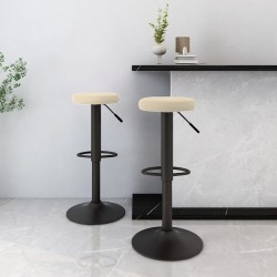 Tabourets de bar lot de 2 crème velours 
