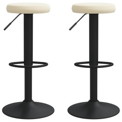 Tabourets de bar lot de 2 crème velours 