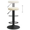 Tabourets de bar lot de 2 crème velours 