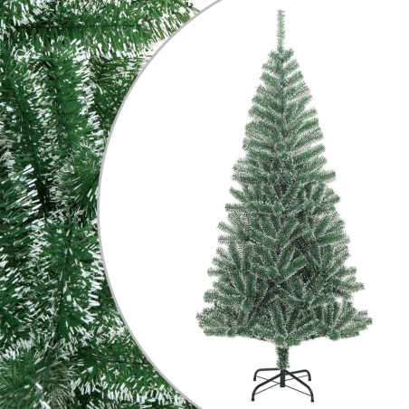 Sapin de Noël artificiel avec neige floquée vert 240 cm 