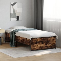 Cadre de lit sans matelas chêne fumé 90x190 cm 