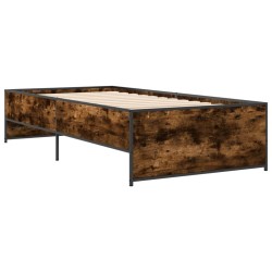 Cadre de lit sans matelas chêne fumé 90x190 cm 
