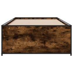 Cadre de lit sans matelas chêne fumé 90x190 cm 