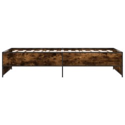 Cadre de lit sans matelas chêne fumé 90x190 cm 