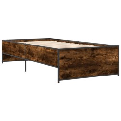 Cadre de lit sans matelas chêne fumé 90x190 cm 