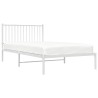 Cadre de lit métal sans matelas et tête de lit blanc 107x203 cm 