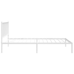 Cadre de lit métal sans matelas et tête de lit blanc 107x203 cm 