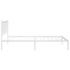 Cadre de lit métal sans matelas et tête de lit blanc 107x203 cm 
