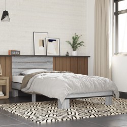 Cadre de lit sans matelas sonoma gris 100x200 cm 