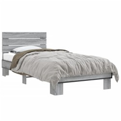 Cadre de lit sans matelas sonoma gris 100x200 cm 