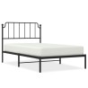 Cadre de lit métal sans matelas avec tête de lit noir 107x203cm 
