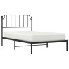 Cadre de lit métal sans matelas avec tête de lit noir 107x203cm 