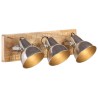 Lampe murale industrielle Argenté 70x23 cm E27 Bois de manguier 