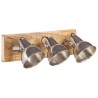 Lampe murale industrielle Argenté 70x23 cm E27 Bois de manguier 