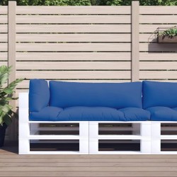 Coussins de palette lot de 3 bleu tissu 