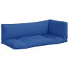 Coussins de palette lot de 3 bleu tissu 