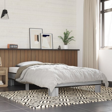 Cadre de lit sans matelas sonoma gris 75x190 cm 