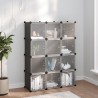 Cubes de rangement 12 pcs avec portes noir PP 