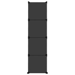 Cubes de rangement 12 pcs avec portes noir PP 
