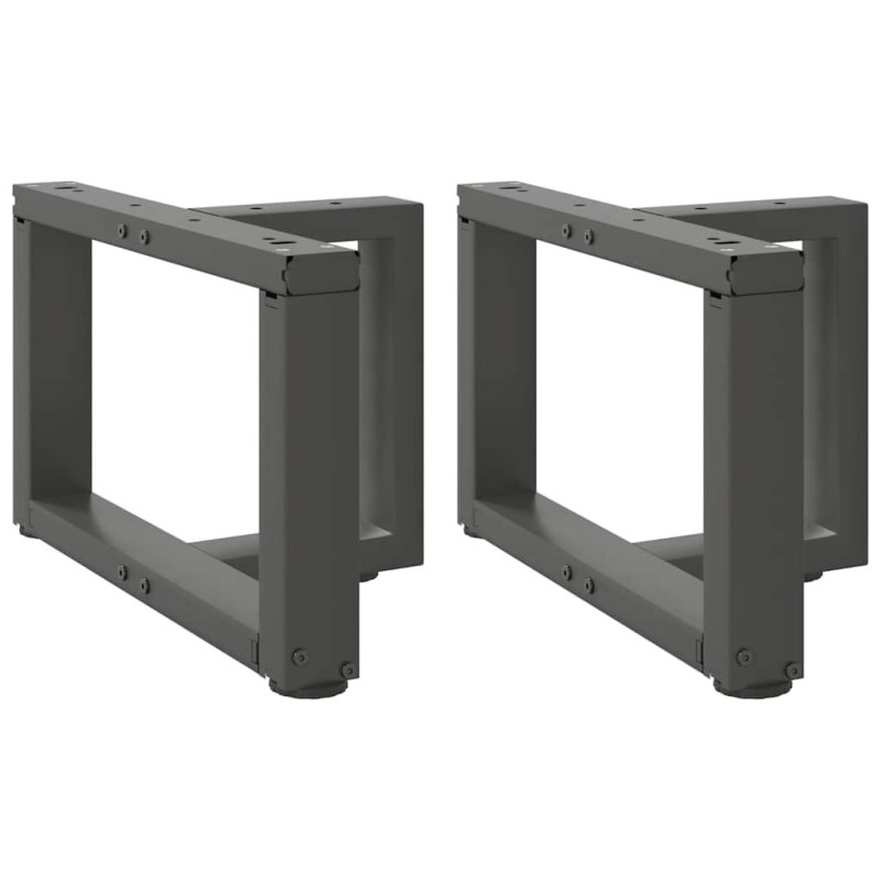 Pieds de table basse en T, 2 pièces, anthracite, 40 x 25 x (30-31) cm, acier 