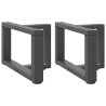 Pieds de table basse en T, 2 pièces, anthracite, 40 x 25 x (30-31) cm, acier 