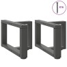 Pieds de table basse en T, 2 pièces, anthracite, 40 x 25 x (30-31) cm, acier 