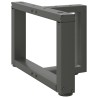 Pieds de table basse en T, 2 pièces, anthracite, 40 x 25 x (30-31) cm, acier 